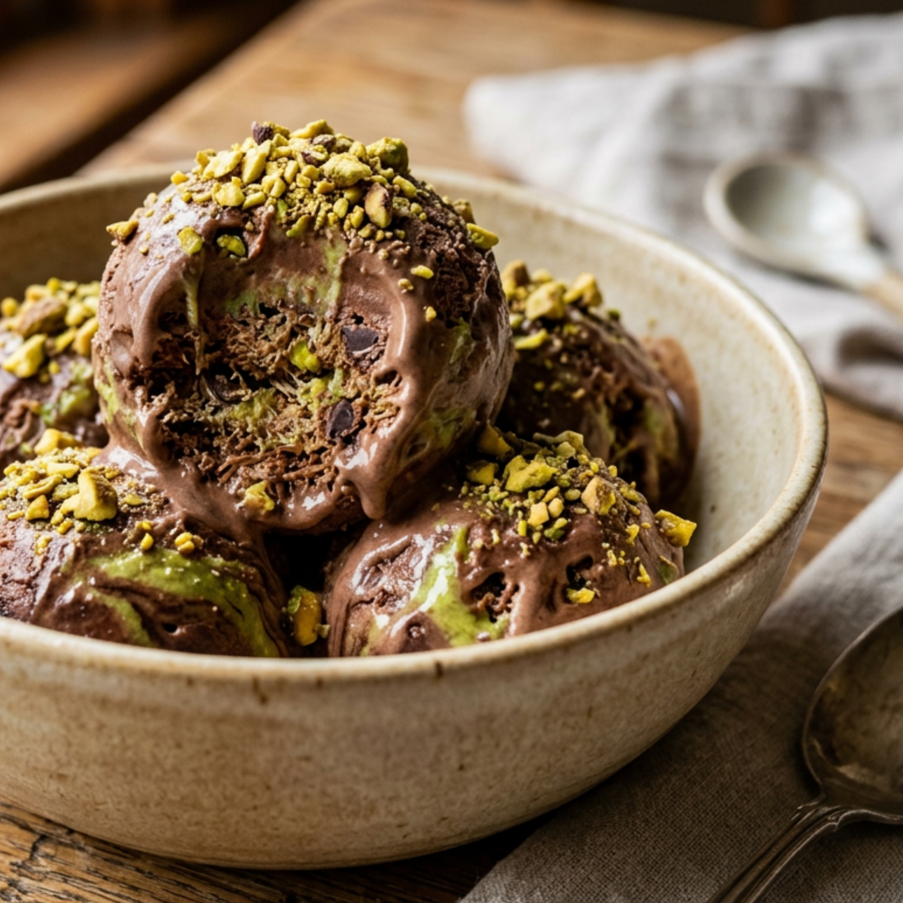Dubai Nights ice cream chocolate pistachio kataifi